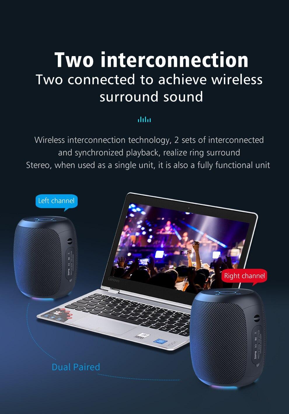 Zealot S53 Portable Wireless Speaker Bluetooth Column Waterproof 12 hours 20w super loud sound FM Speaker for phone TF card