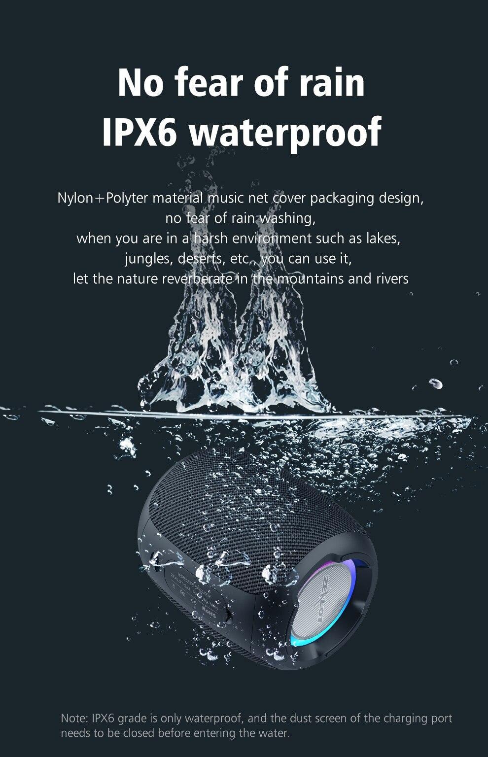Zealot S53 Portable Wireless Speaker Bluetooth Column Waterproof 12 hours 20w super loud sound FM Speaker for phone TF card