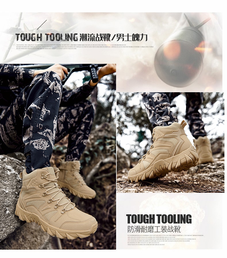 New Men's Boots Army Tactical Military Combat Boots Outdoor Hiking Boots Men Winter Desert Boots Motocycle Boots Zapatos Hombre